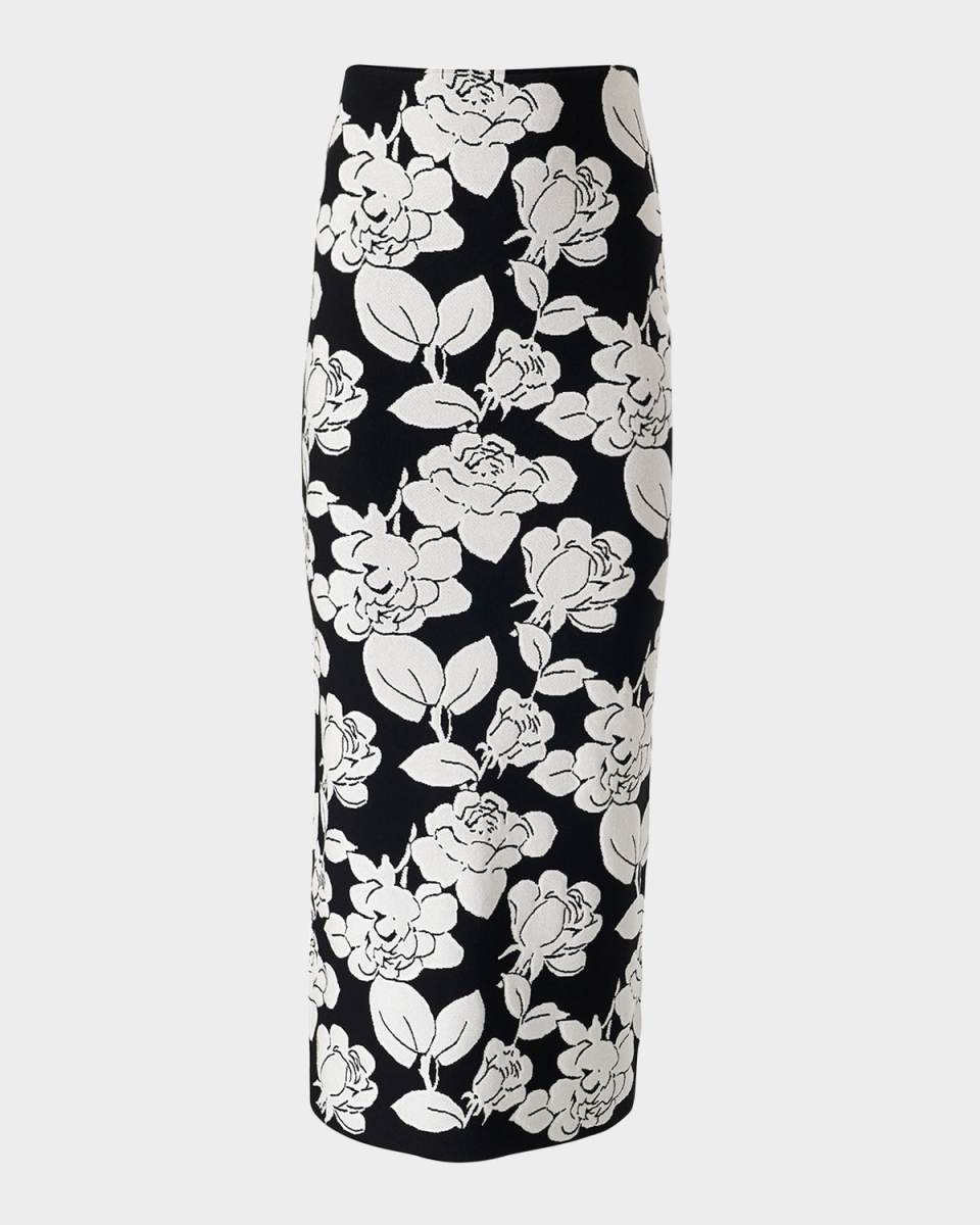 Flower Midi Pencil Skirt